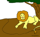 Dibujo Rey león pintado por qqqqqq