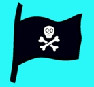 Dibujo Bandera pirata pintado por FERALB