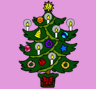Dibujo Árbol de navidad con velas pintado por arbolilloooo