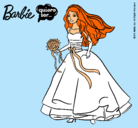 Dibujo Barbie vestida de novia pintado por CATERINE
