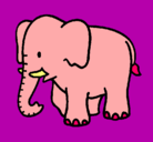 Dibujo Elefante bebe pintado por adios