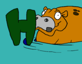 Dibujo Hipopótamo pintado por dikri