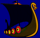 Dibujo Barco vikingo pintado por lelecapo