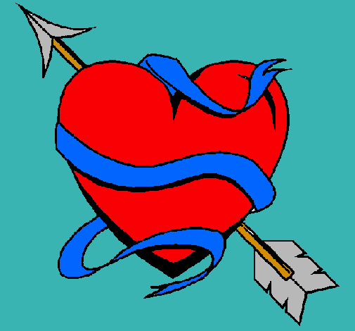 Dibujo Corazón con flecha pintado por andrehita