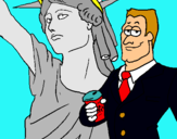 Dibujo Estados Unidos de América pintado por suzeth