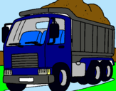 Dibujo Camión de carga pintado por chivista
