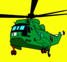 Dibujo Helicóptero al rescate pintado por guerra