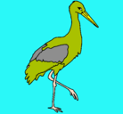 Dibujo Cigüeña pintado por aves