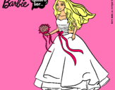 Dibujo Barbie vestida de novia pintado por mata