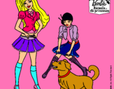 Dibujo Barbie con su perrito y una amiga pintado por mariayclaudia