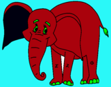Dibujo Elefante feliz pintado por rachit}