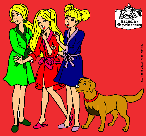 Dibujo Barbie y sus amigas en bata pintado por aleja_99