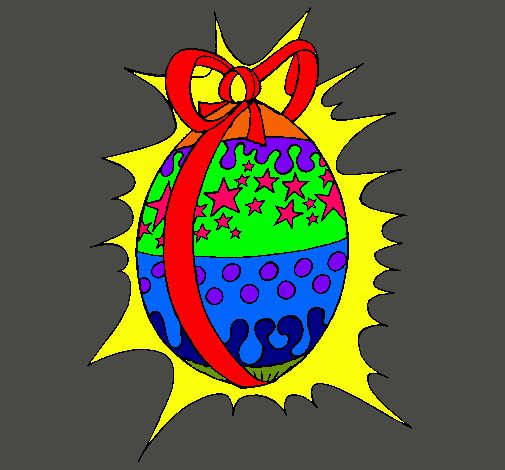 Dibujo Huevo de pascua brillante pintado por MARIIANA