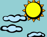 Dibujo Sol y nubes 2 pintado por dinka