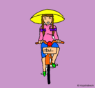 Dibujo China en bicicleta pintado por pheny