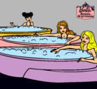 Dibujo Barbie y sus amigas en el jacuzzi pintado por Valentina422