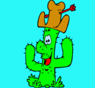 Dibujo Cactus con sombrero pintado por chochu