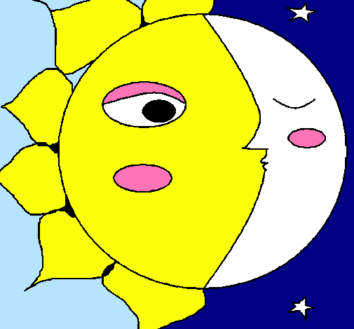 Dibujo Sol y luna 3 pintado por Aannddrree