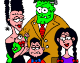 Dibujo Familia de monstruos pintado por famili