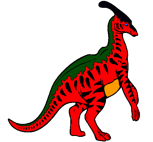 Dibujo Parasaurolofus con rayas pintado por IRON