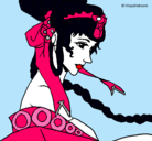 Dibujo Princesa china pintado por facebook