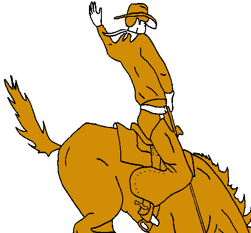 Dibujo Vaquero en caballo pintado por scarletn