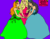 Dibujo Barbie y sus amigas princesas pintado por valeria123