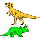 Dibujo Triceratops y tiranosaurios rex pintado por rghjj