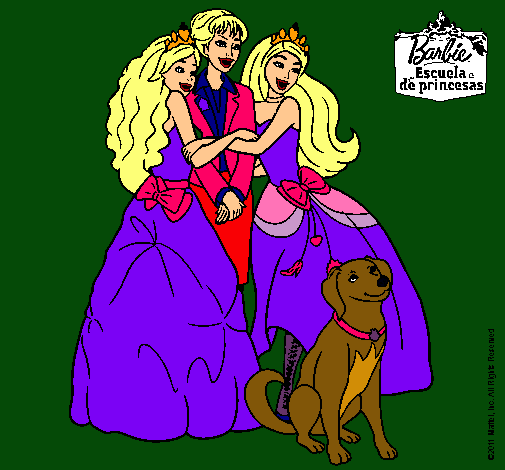 Dibujo Barbie feliz, es princesa pintado por lauriis