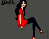 Dibujo Barbie sentada pintado por atty