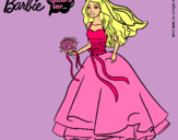 Dibujo Barbie vestida de novia pintado por gualixa