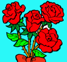 Dibujo Ramo de rosas pintado por divujos