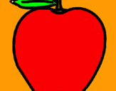 Dibujo manzana pintado por fruta