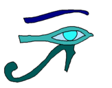 Dibujo Ojo Horus pintado por yraya