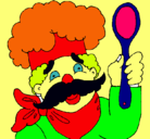 Dibujo Chef con bigote pintado por gallardo
