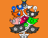 Dibujo Árbol de navidad con velas pintado por carmen123456