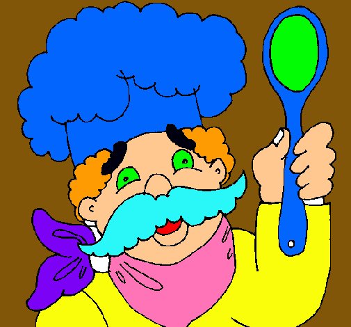 Dibujo Chef con bigote pintado por jeanet