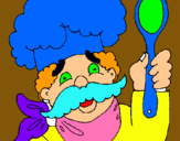 Dibujo Chef con bigote pintado por jeanet