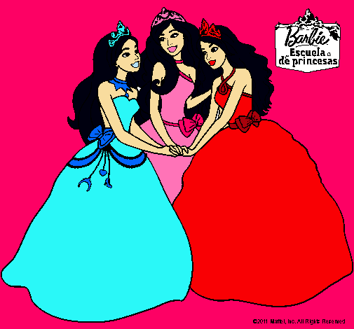 Dibujo Barbie y sus amigas princesas pintado por vapadica02