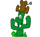 Dibujo Cactus con sombrero pintado por Antoine