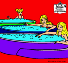 Dibujo Barbie y sus amigas en el jacuzzi pintado por aleja_99