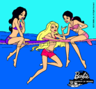 Dibujo Barbie y sus amigas pintado por playita