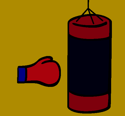 Dibujo Saco de boxeo pintado por fuego