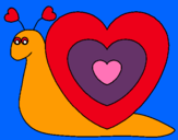 Dibujo Caracol corazón pintado por chelsea
