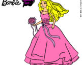 Dibujo Barbie vestida de novia pintado por maria3b
