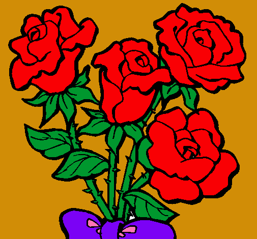 Dibujo Ramo de rosas pintado por camiflores