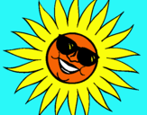 Dibujo Sol con gafas de sol pintado por solalegre