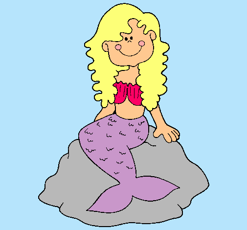 Dibujo Sirena sentada en una roca pintado por malena20