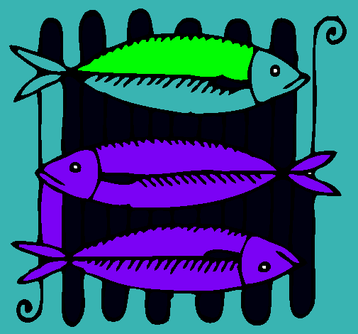 Dibujo Pescado a la brasa pintado por Lolo130306