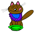 Dibujo Gato comiendo pintado por DANIKELA